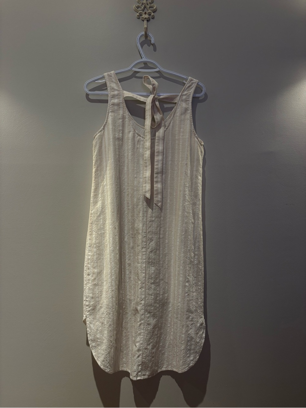 Anthropologie Cloth & Stone Cream Striped Sleeveless Dress - Picture 10 of 14